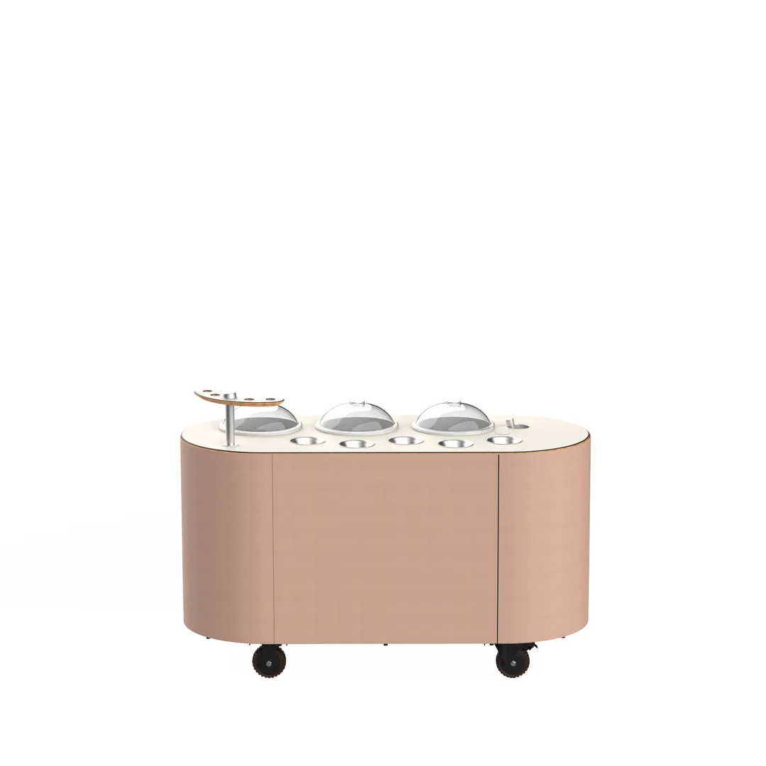 Steelite MGCOVC01VXXC Oval Gelato Cart Vanilla Top Cream Cover, Oval Shape, Mixed Materials, 1 per Case