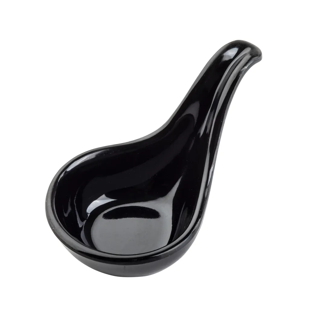 TableCraft Products 10317BK - Mini Spoon, 1 oz, 3-3/4" x 2-1/8", Black Melamine, Dishwasher Safe