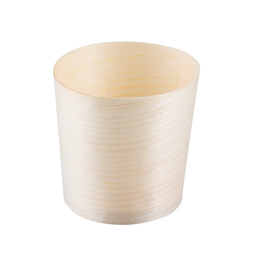 TableCraft BAMDCP2 Disposable 2 oz Wood Dessert Cup, 1-3/4" x 1-3/4", Eco Biodegradable - 50/Pack