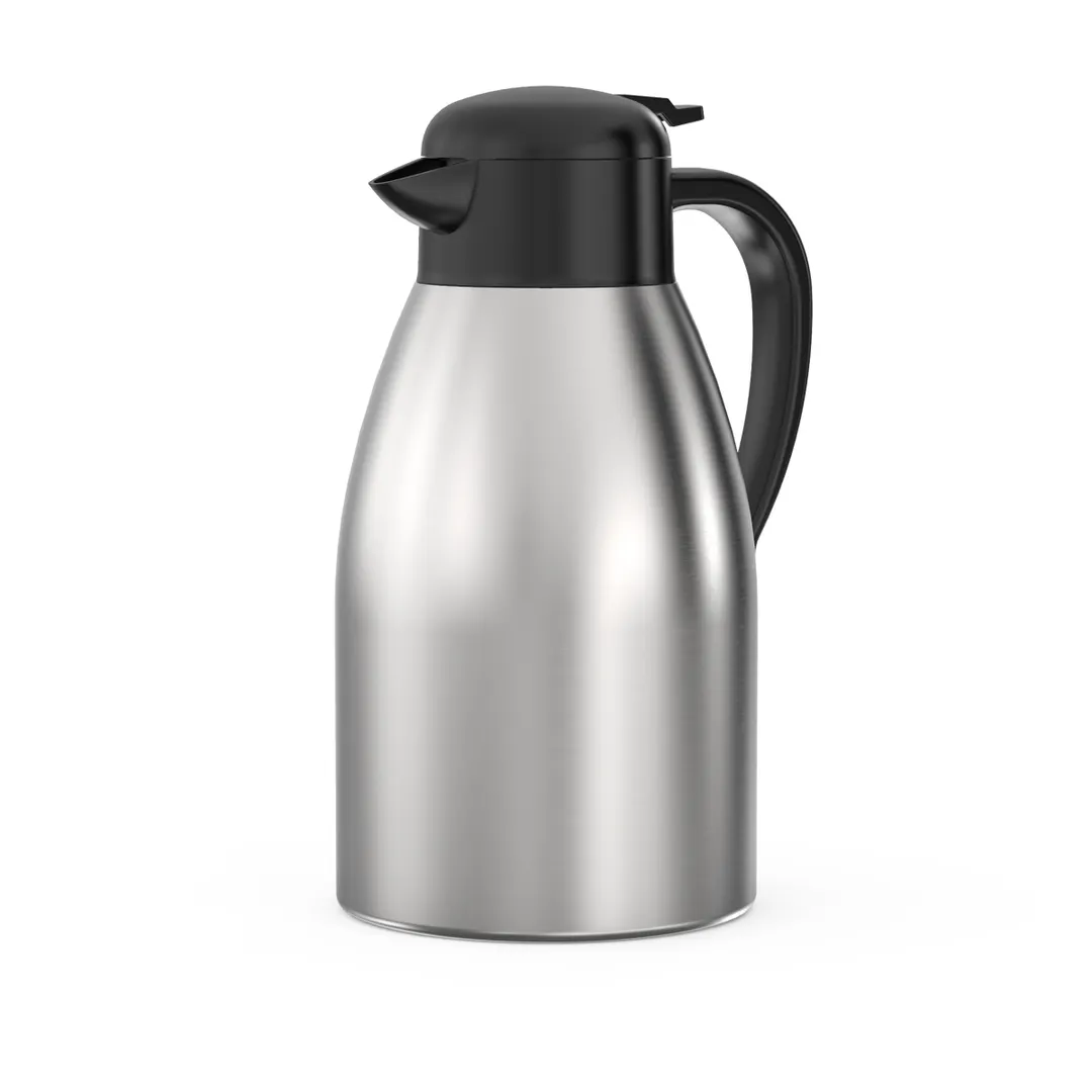 Thunder Group ASCS219 Coffee Server, 1.9 Liter - 64 oz, Insulated, Stainless Steel, Black Handle