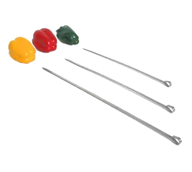 Town 22818 Kabob Skewers, 18"L, 1/4"W, Stainless Steel, Pointed & Ring Ends