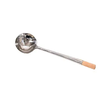 Town 32905 Wok Ladle, 18-1/2"L, 5-1/4"x4" bowl, stainless steel, wood handle
