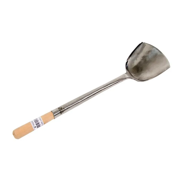 Town 33942 Wok Shovel, 16"L, 4" x 4-1/2" Shovel, Hand Hammered Stainless Steel, Wood Handle