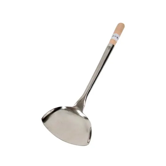 Town 33973 Wok Shovel, 16-1/2"L, 3-1/2" x 4" Shovel, Stainless Steel, Wood Handle