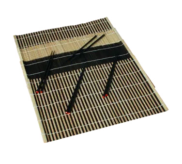 Town 34253/CS - Bamboo Placemat & Black Chopsticks, 12" x 18", 4 Placemats + 4 Pairs - 10/Case