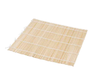 Town 34256/DZ Sushi Mat, 9.5" x 9.5" Natural Bamboo, Flat Rolling Surface - 1 Dozen