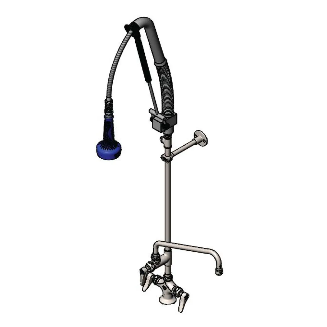 T&S Brass S-0113-12CRB8TP with Add On Faucet Pre-Rinse Faucet Assembly