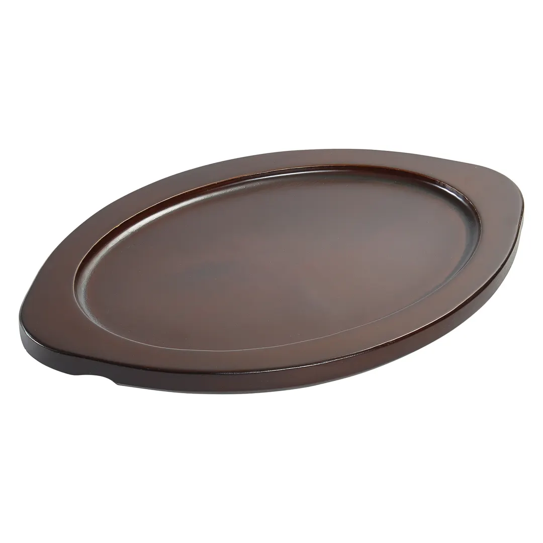 Winco CASG-10OUL Oval Sizzle Platter Underliner, Wood, 12¼" x 8½" x ¾" H, Contoured Handles