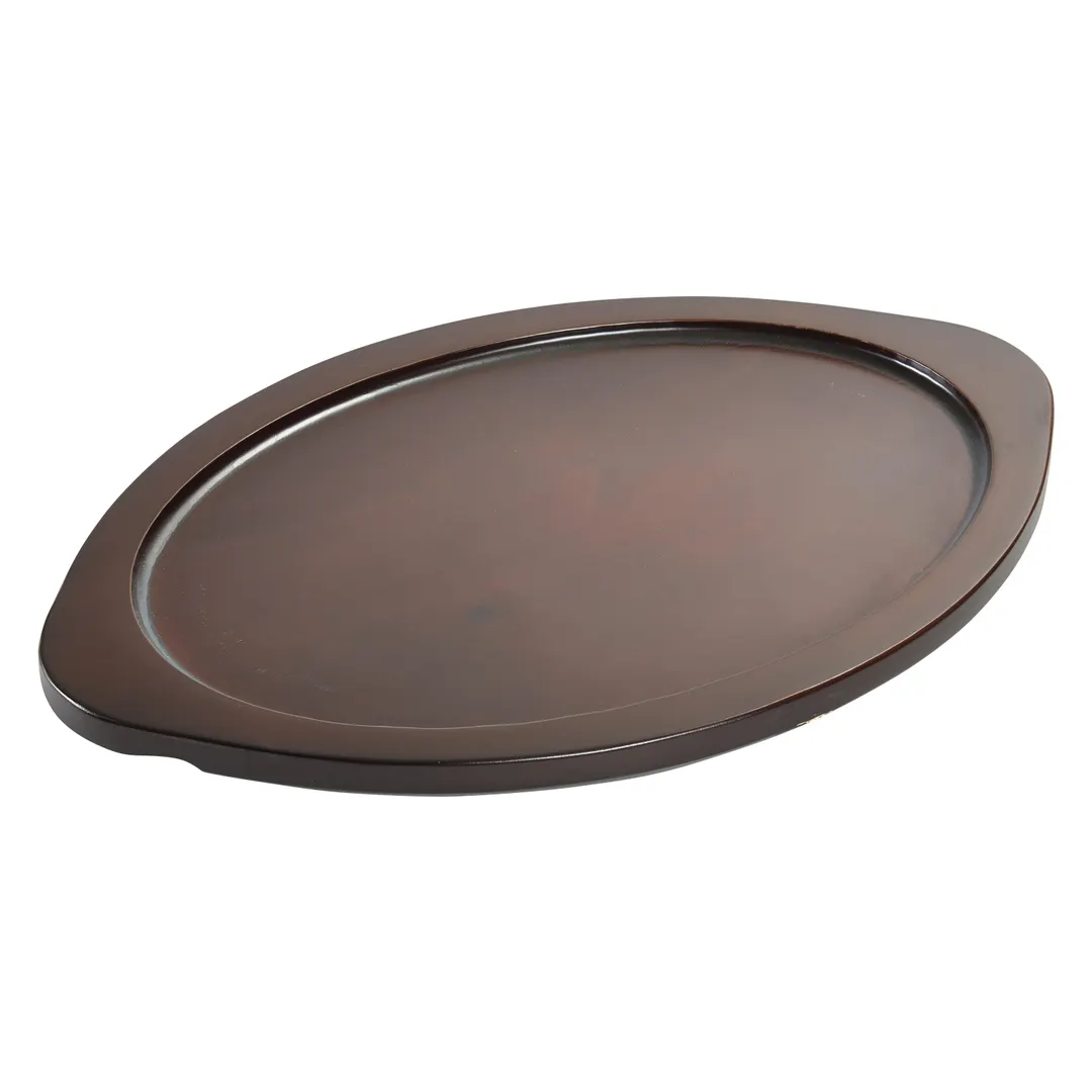 Winco CASG-13OUL Oval Platter Underliner, 15-7/10" x 11" x 3/4" Wood, Contoured Handles - 1/Each