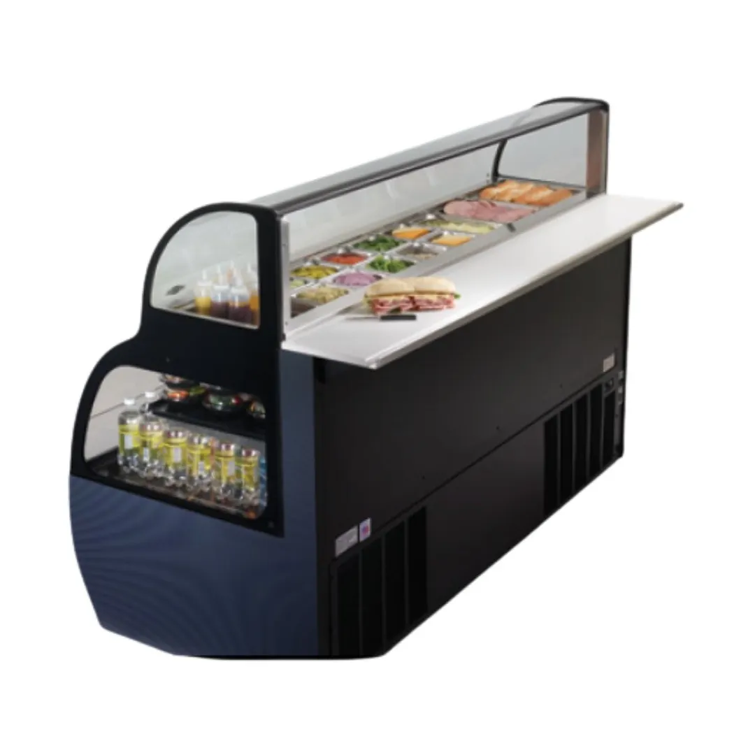 Federal Industries SSRSP7752 77" Sandwich / Salad Prep Refrigerator Over Refrigerated Merchandiser