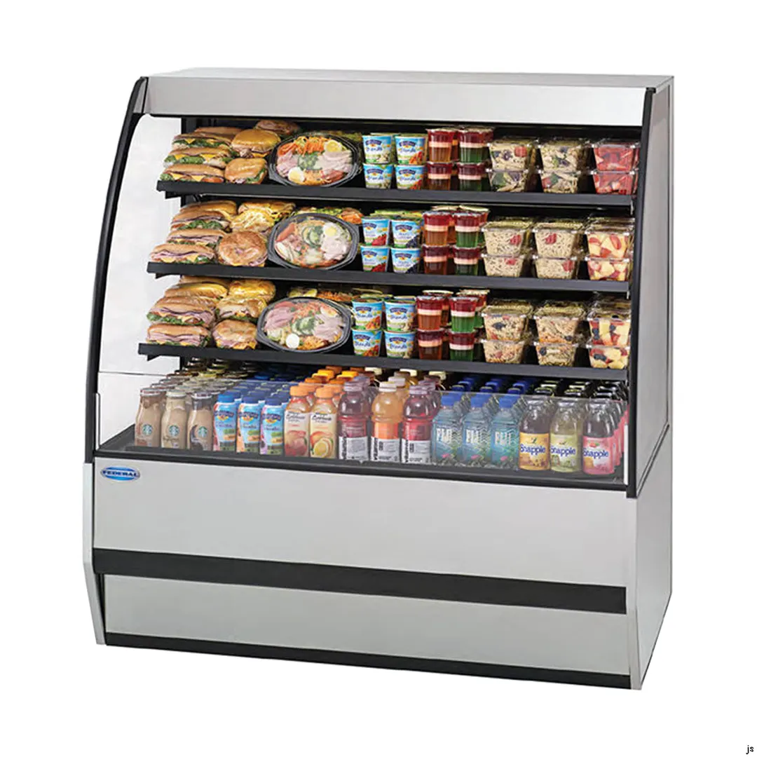 Federal Industries SSRPF7752 77" Self-Serve Refrigerated Prepared Foods Merchandiser, Glass Ends