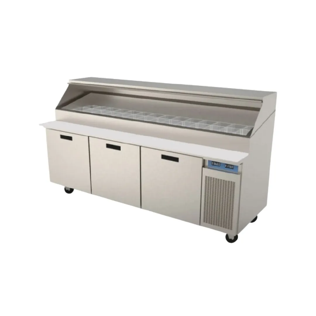 Randell 8395W-290 95" 3-Section Refrigerated Pizza Prep Table w/ 3 Doors, 28.18 cu. ft.