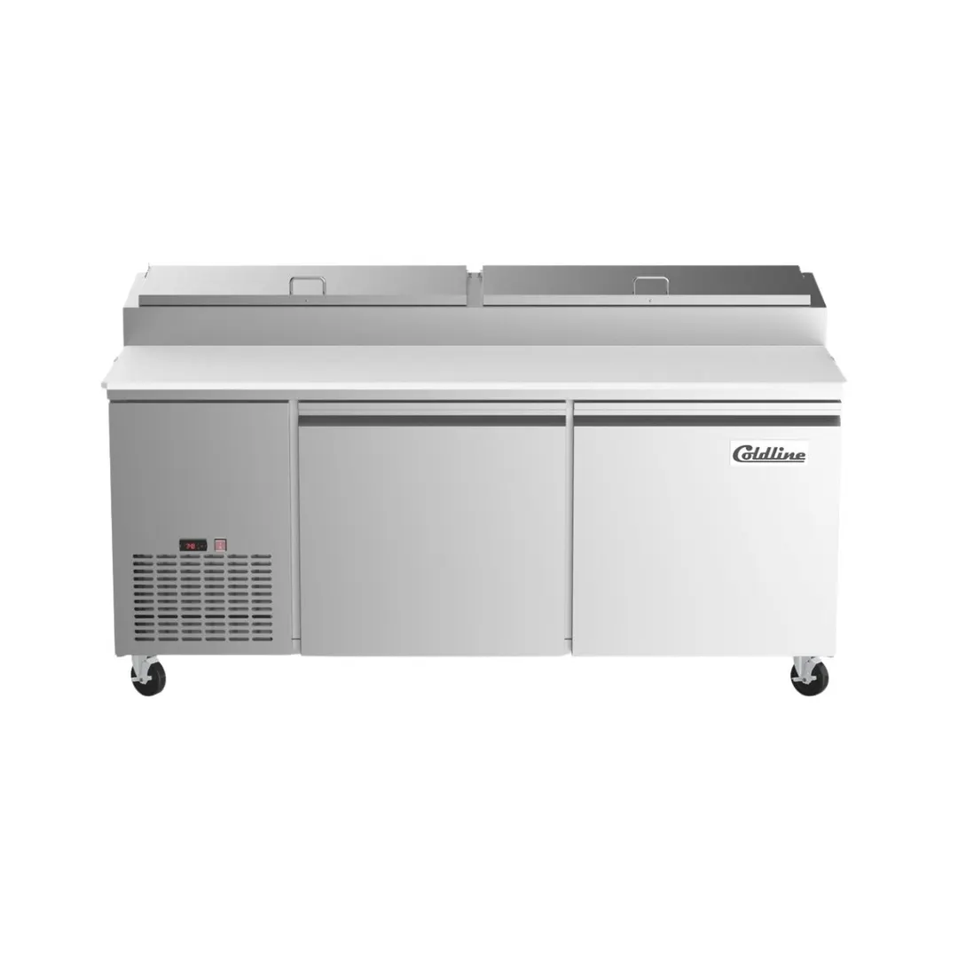Coldline CPT-72 71" 2-Door Refrigerated Pizza Prep Table, 9 Pans