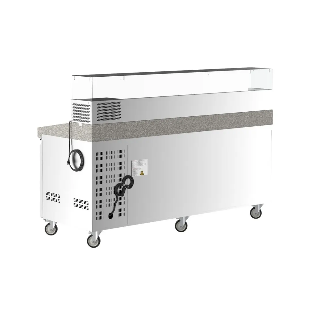 Coldline PDR-80-SG 80" Refrigerated Pizza Prep Table, 3 Doors, 9 Pans
