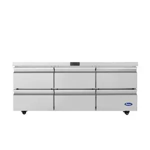 Atosa USA AUR72D6 75.625" 6-Drawer Undercounter Refrigerator, Stainless Steel, 18.9 cu. ft.