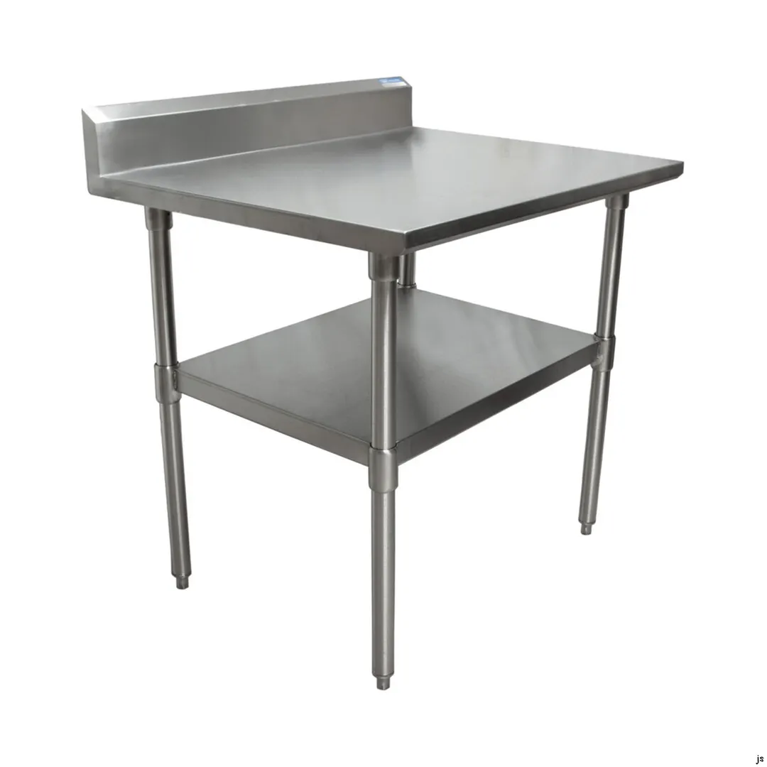 BK Resources CVTR5-2424 24" Open Base Work Table, Stainless Steel Base / 5" Backsplash