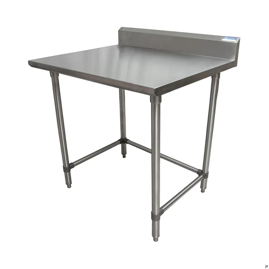 BK Resources CVTR5OB-2424 24" Open Base Work Table, Stainless Steel Base / 5" Backsplash