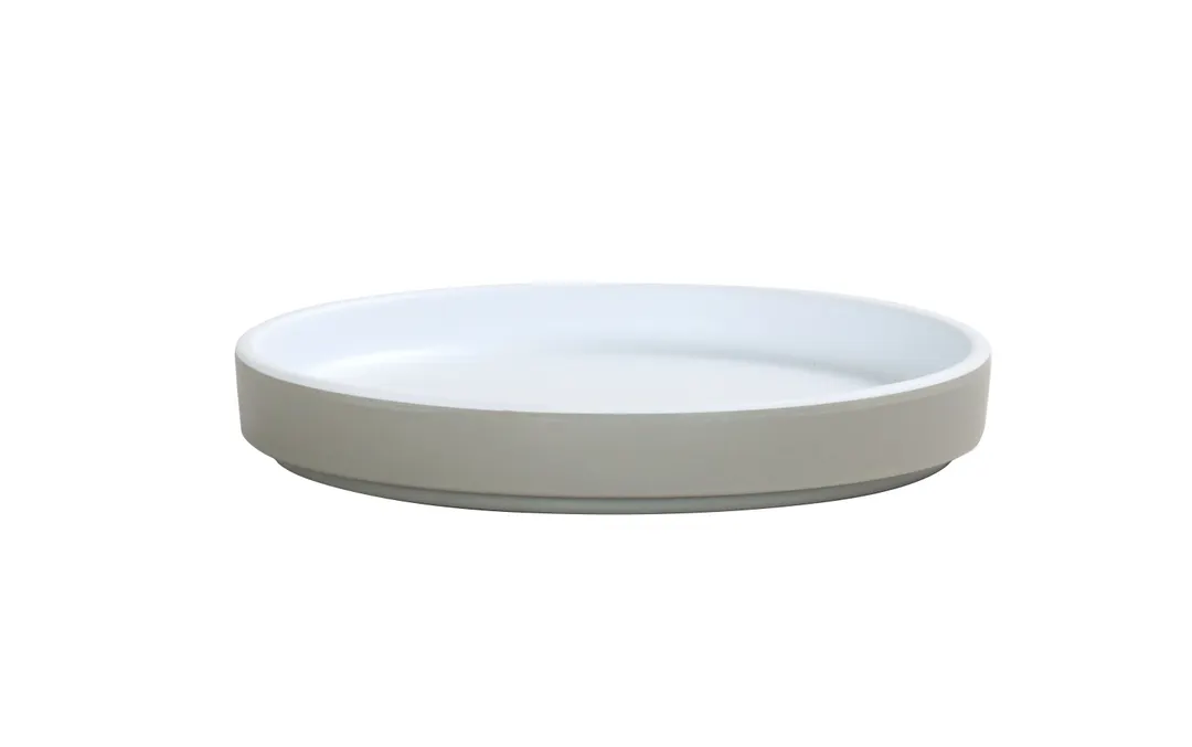 Cal-Mil 24127-5-102PLATE Bento Sushi Box, Round 5"W x 5"D x 1"H Plate, Ash Gray Melamine Plastic