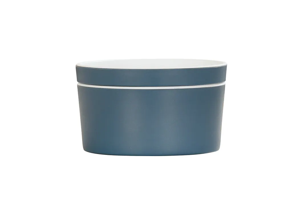 Cal-Mil 24127-5-111BOWL Bento Sushi Box, Round 5"W x 5"D x 2"H Plastic, Stone Blue