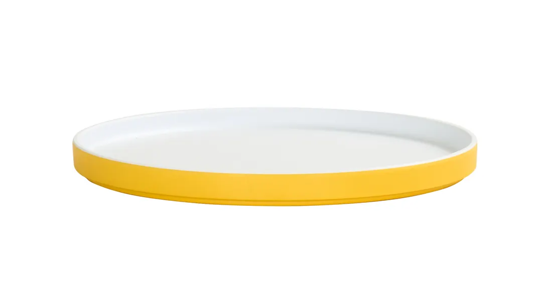 Cal-Mil 24127-5-42PLATE Sushi Box, Round 5"W x 5"D x 1"H Plate, Yellow Melamine, Dishwasher Safe