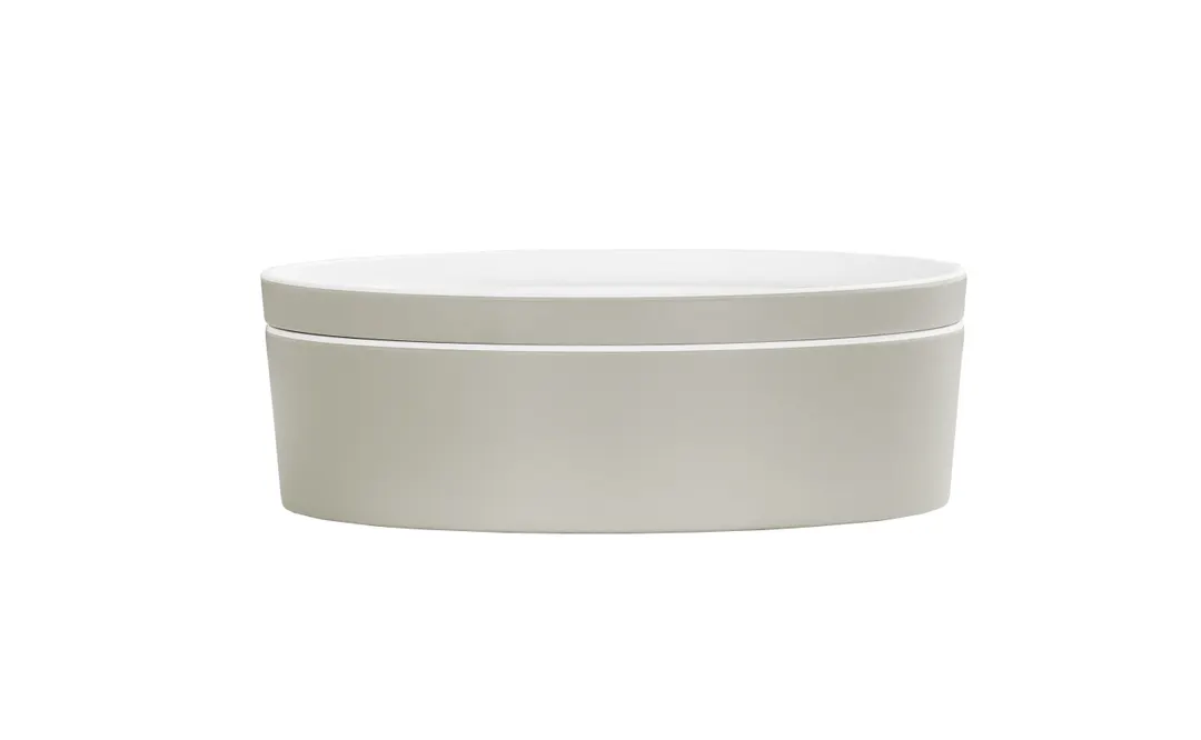 Cal-Mil 24128-7-102BOWL Sushi Box, Round 7"W x 7"D x 2"H Melamine Bowl Ash Gray Dishwasher Safe