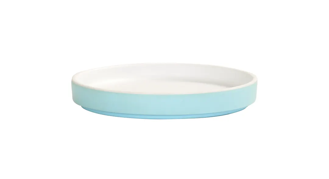Cal-Mil 24128-7-127PLATE Bento Sushi Box, Round 7" Diameter, Ocean Blue Plastic, Dishwasher Safe