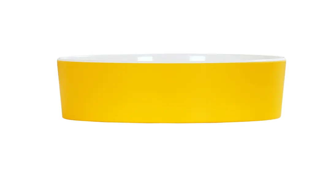 Cal-Mil 24128-7-42BOWL Sushi Box, Round 7"W x 7"D x 2"H Melamine Bowl, Yellow, Dishwasher Safe