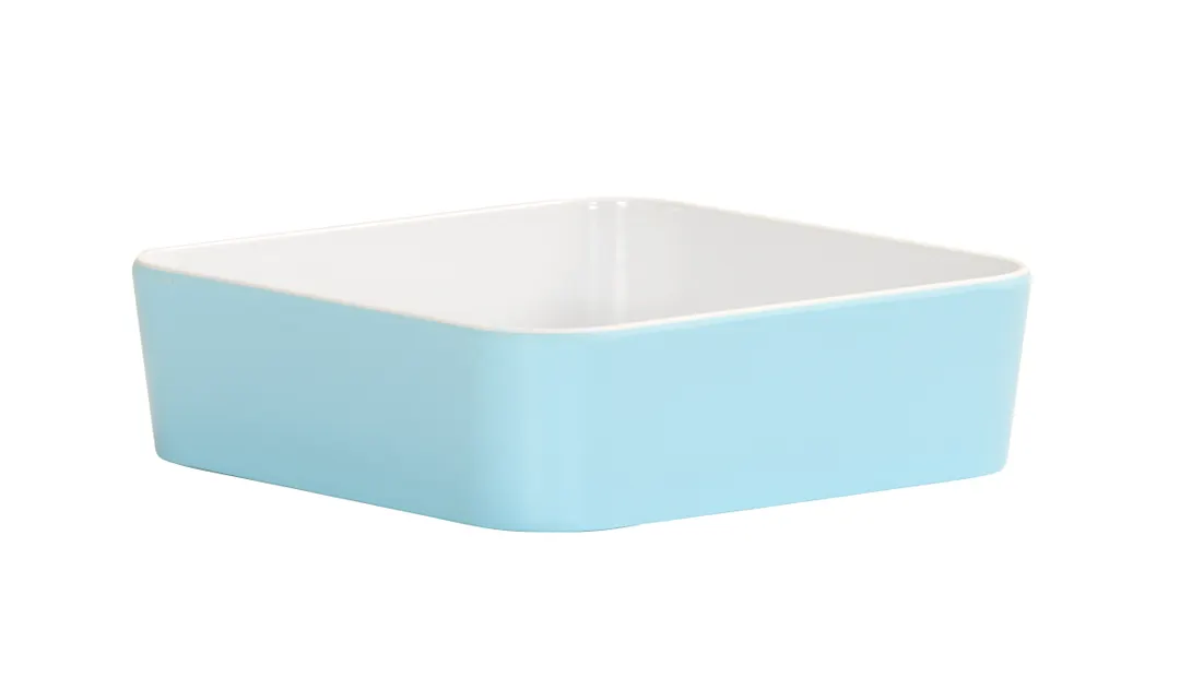 Cal-Mil 24130-8-127BOWL Bento Sushi Box, Square 8.25"x8.25"x2" Ocean Blue Plastic, Dishwasher Safe