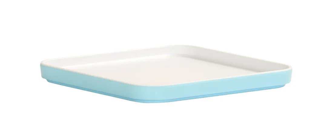 Cal-Mil 24130-8-127PLATE Bento Sushi Box, Square 8.25" x 8.25" x 1" Ocean Blue Melamine Plastic