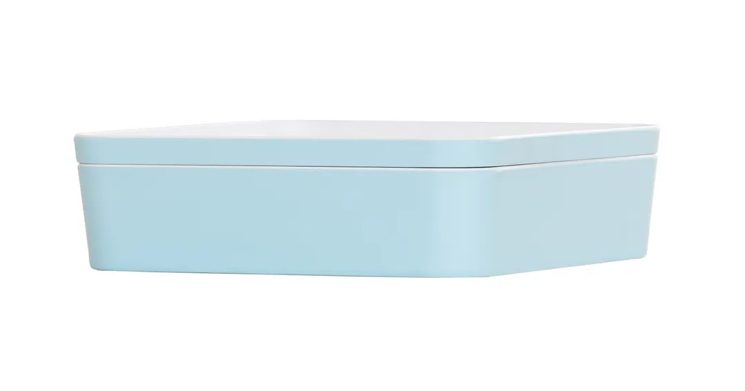 Cal-Mil 24131-10-127BOWL Bento Sushi Box, Square 10.5"W x 10.5"D x 2"H, Ocean Blue Melamine Plastic
