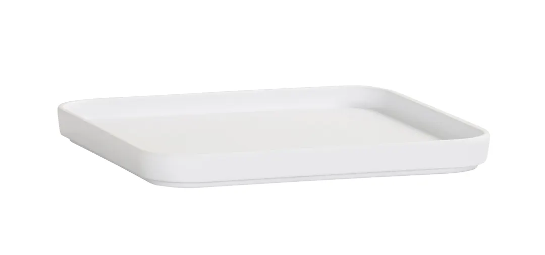Cal-Mil 24131-10-15PLATE Bento Sushi Box, Square 10.5" x 10.5" x 1" White Melamine Plate, Safe