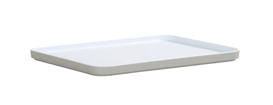 Cal-Mil 24132-1410-102PLT Bento Box, Plate 14" x 10.5" x 1", Ash Melamine, Dishwasher Safe - 1/Each