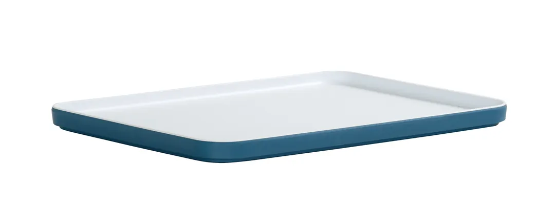 Cal-Mil 24132-1410-111PLT Bento Sushi Box, 14" W x 10.5" D x 1" H, Stone Blue Melamine, Safe