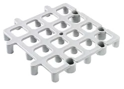 Carlisle 271023 Floor Rack System, 12"L x 12"W x 1-1/2"H Square Section, Interlocking Open-Air Design, 3,000 lbs/ft² Capacity, Gray High-Density Polyethylene, NSF, BPA Free
