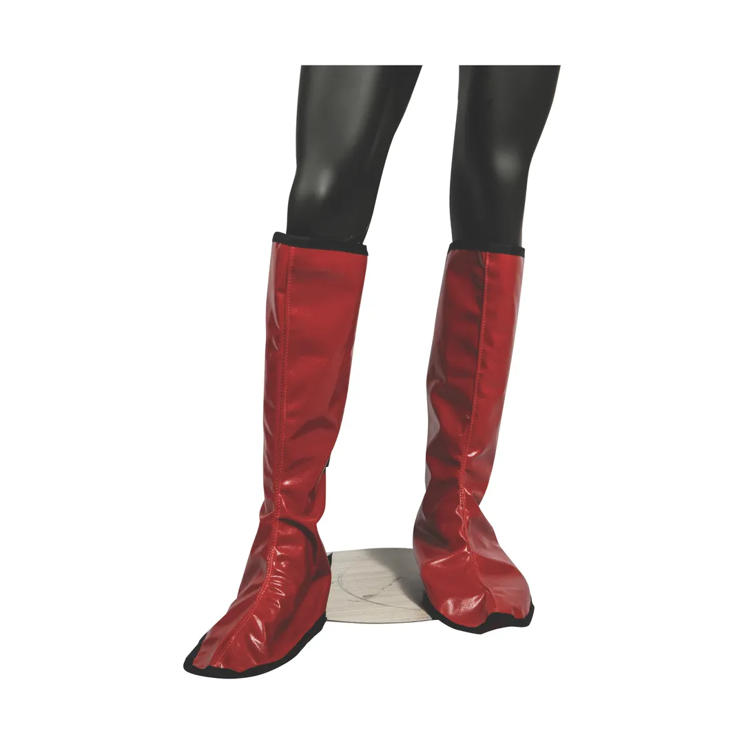 Carlisle EZKSHG - San Jamar EZ‑Kleen™ Shin Guards, Straps, Poly‑Cotton, Red - 1 Pair
