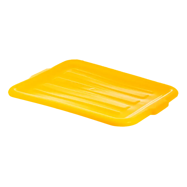 Carlisle N4401204 Comfort Curve™ Universal Lid Bus Box Cover, 20"L x 15"W x 1"H, Polypropylene, Yellow, NSF Certified