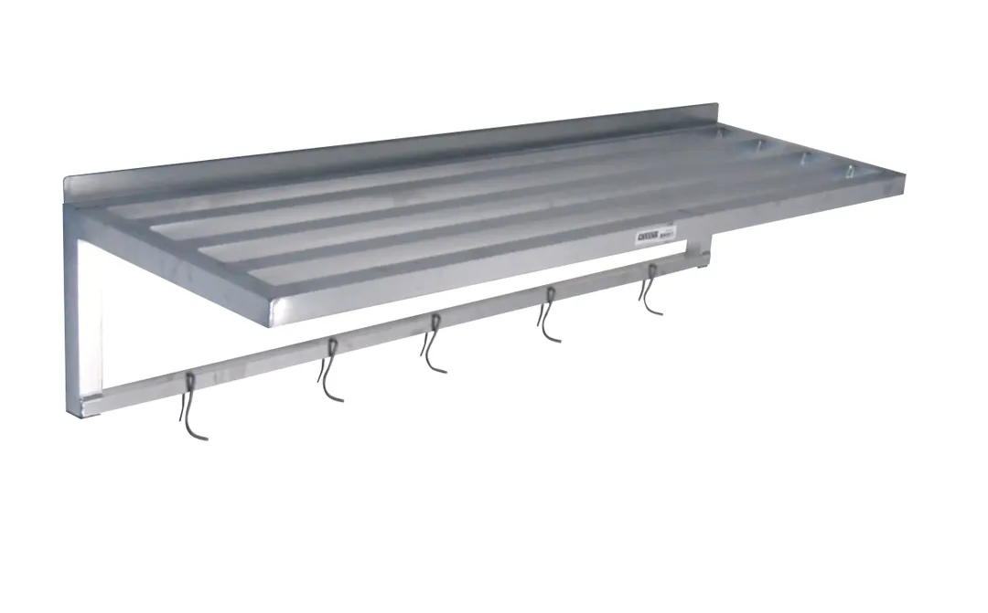 Channel TWS1860 Wall-Mounted Shelving, 60"W x 18"D, Aluminum Tubular All-Welded, 20 lbs, NSF Certified