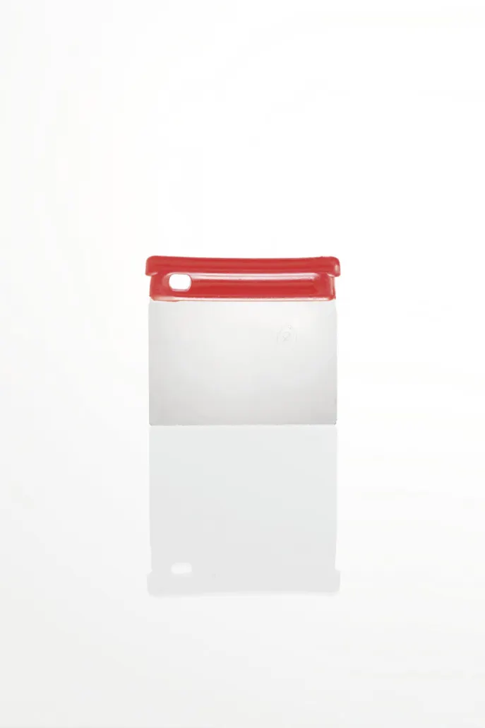 Cuppone A/RSC12 Pizza Scraper, 4-3/4" Stainless Steel with Red Professional Handle
