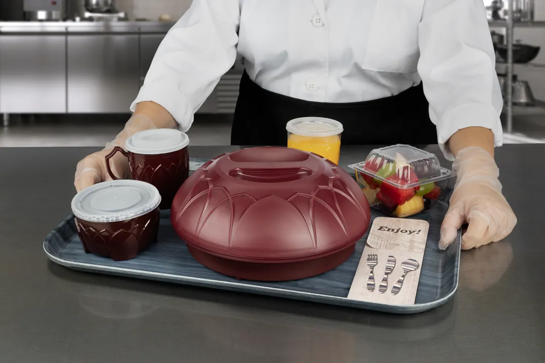 Dinex DXNSK1520CH GripSafe Non-Skid Tray, 15" x 20", Fiberglass, Charcoal Gray - 1/Case