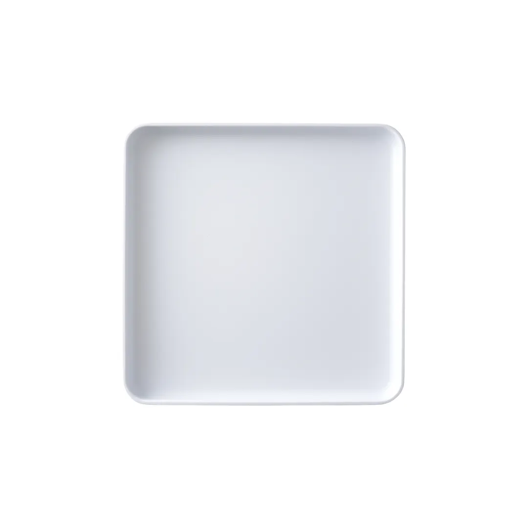 GET MMP-1111W Square Plastic Platter, 11" x 11" x 1" Melamine White Serving Tray