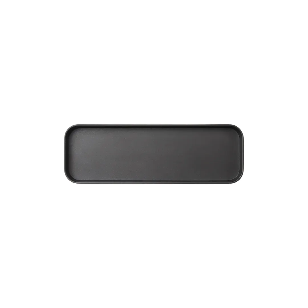 GET MMP-1204K - Rectangular Plastic Platter, 12" L x 4" W x 1" H, Black Melamine, Dinnerware