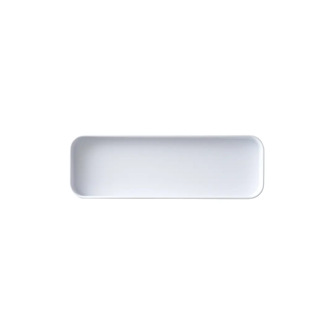 GET MMP-1204W - Rectangular Plastic Platter, 12" x 4" x 1" White Melamine, Dinnerware Serving Tray