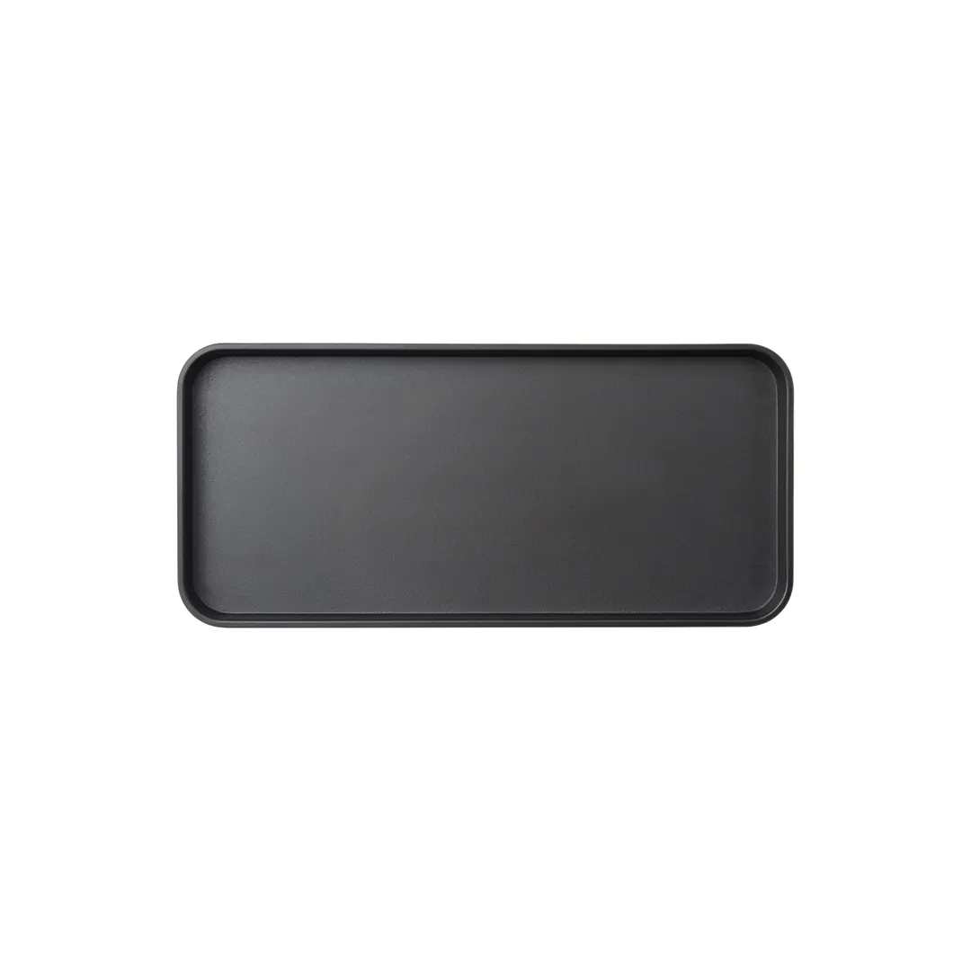 GET MMP-1306K Rectangular Plastic Platter, 13" L x 6" W x 1" H, Black Melamine Dinnerware Tray