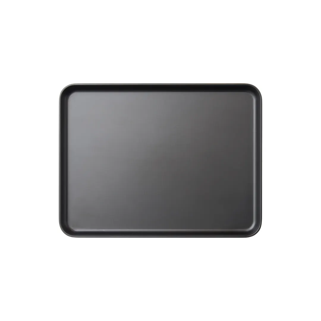 GET MMP-1310K - Rectangular Plastic Serving Platter, 13" L x 10" W x 1" H, Black Melamine