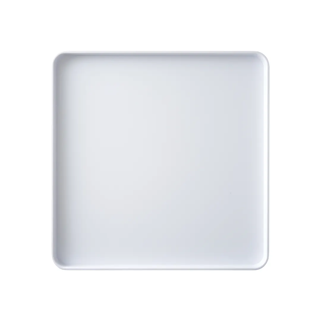 GET MMP-1414W - Square Plastic Serving Platter, 14" x 14" x 1" White Melamine, Durable Dinnerware