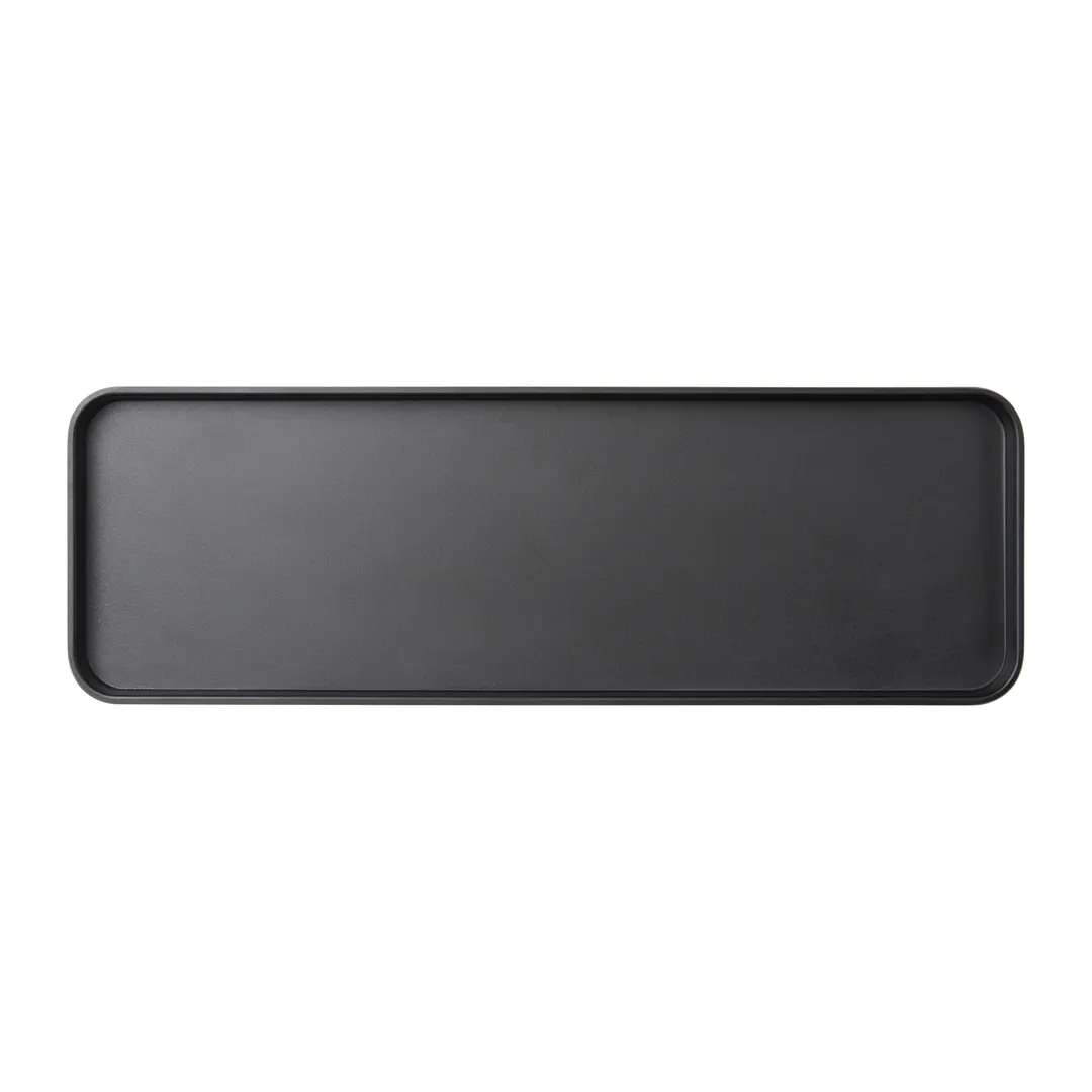 GET MMP-1806K Rectangular Melamine Platter, 18" L x 6" W x 1" H, Black Plastic Serving Tray