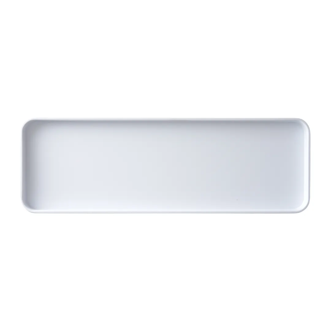 GET MMP-1806W Rectangular Melamine Platter, 18" x 6" x 1" White, Durable Plastic Serving Tray