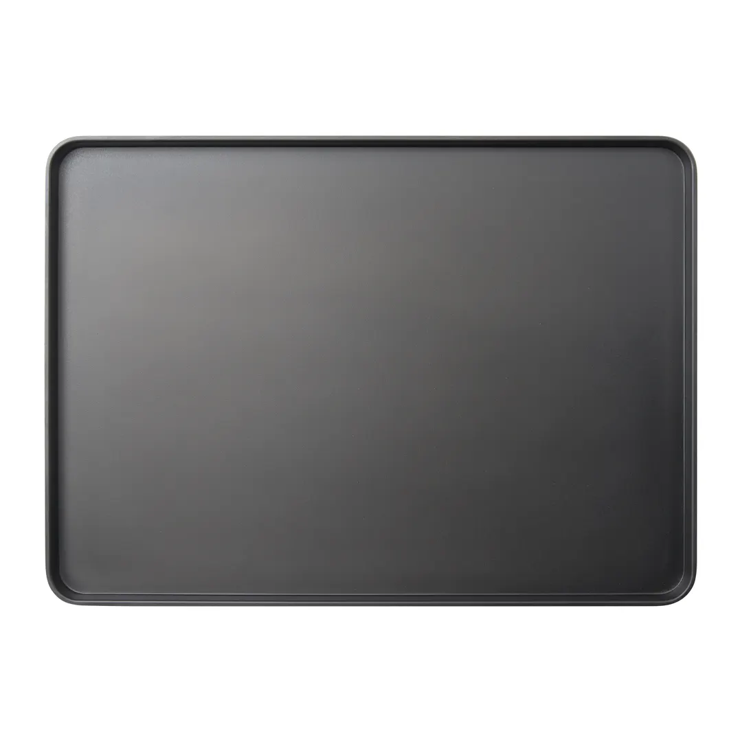 GET MMP-1813K - Rectangular Plastic Platter, 18" L x 13" W x 1" H, Black Melamine Serving Tray