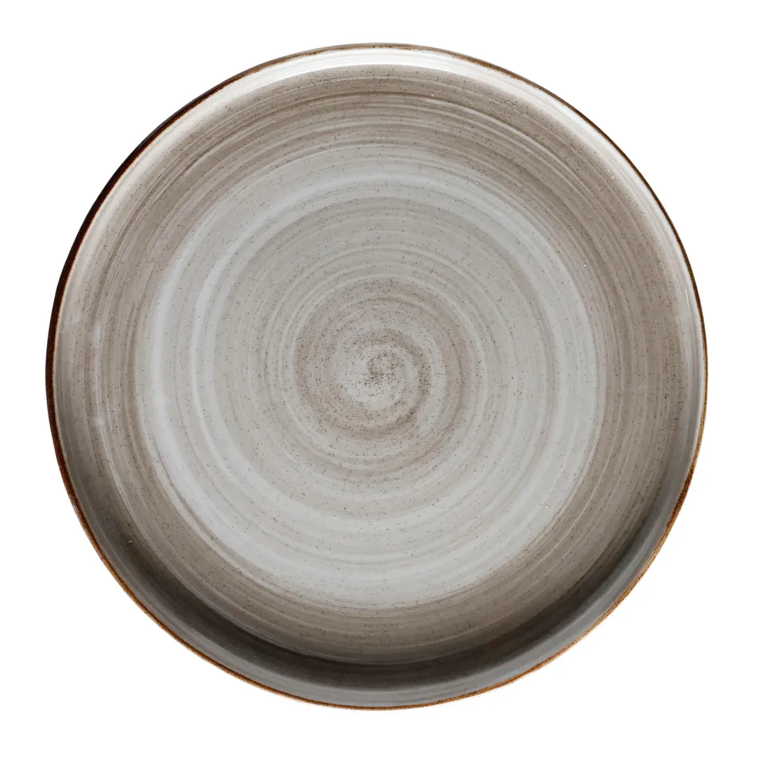 GET PA1607992812 - 11" Round Porcelain Plate, Corona Rustic Actualite Finish, Coupe Rim - 1 Dozen