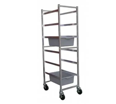 GSW USA AAR-0618 Restaurant Bus Cart, 18"W x 26"D x 70"H Aluminum Storage Rack with 6 x 15" x 20" Box Capacity, 5" Swivel Casters, ETL